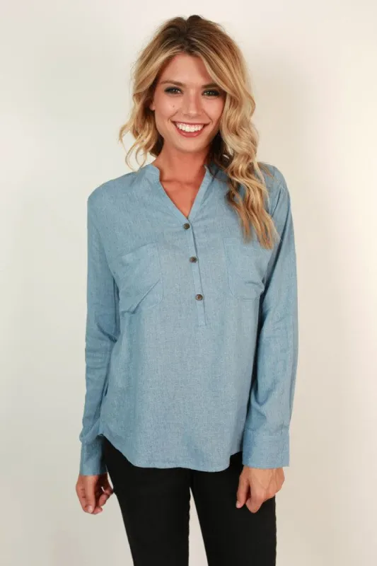 A Day by The Bay Top in Airy Blue sold by Impressions