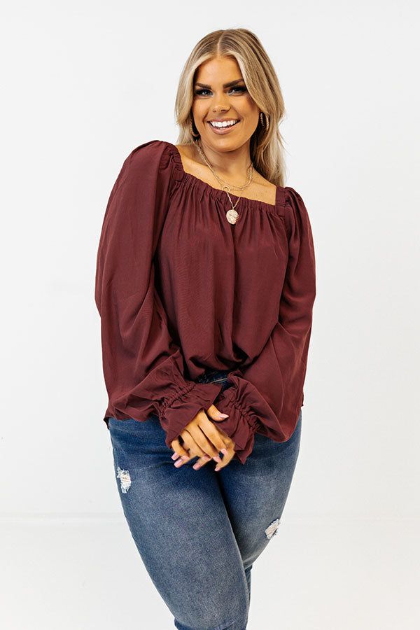 Signature Move Shift Top In Merlot Curves sold by Impressions product image thumbnail 4