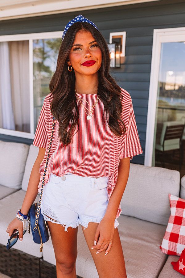 Brooklyn Bridge Views Shift Top In Red sold by Impressions