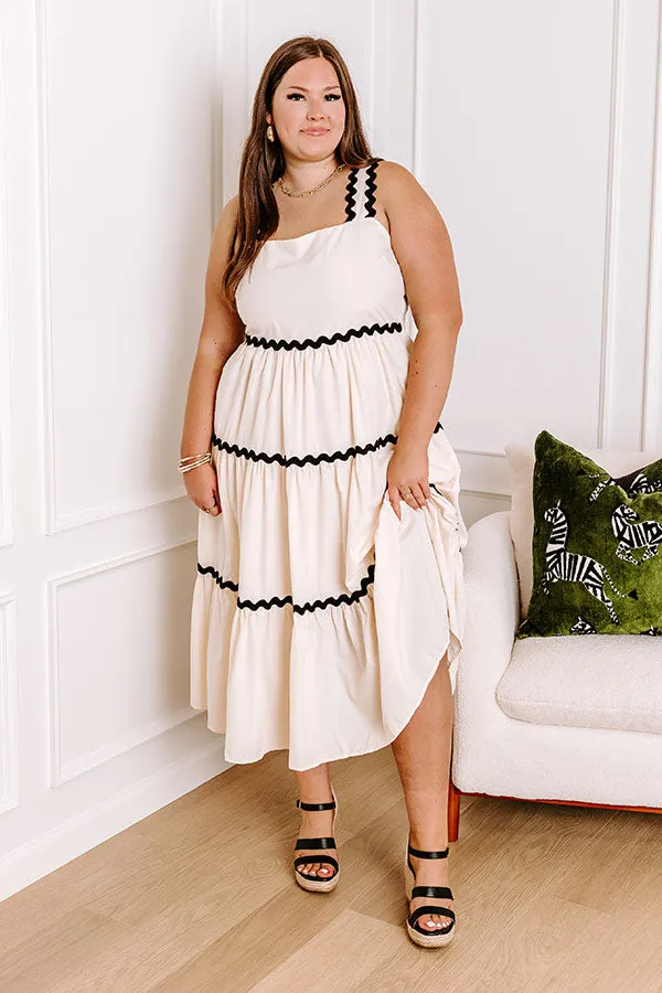 Patio Party Tiered Midi in French Vanilla Curves sold by Impressions