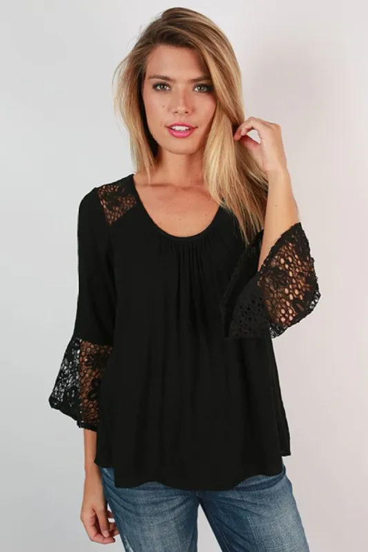 A Class Act Lace Top in Black sold by Impressions
