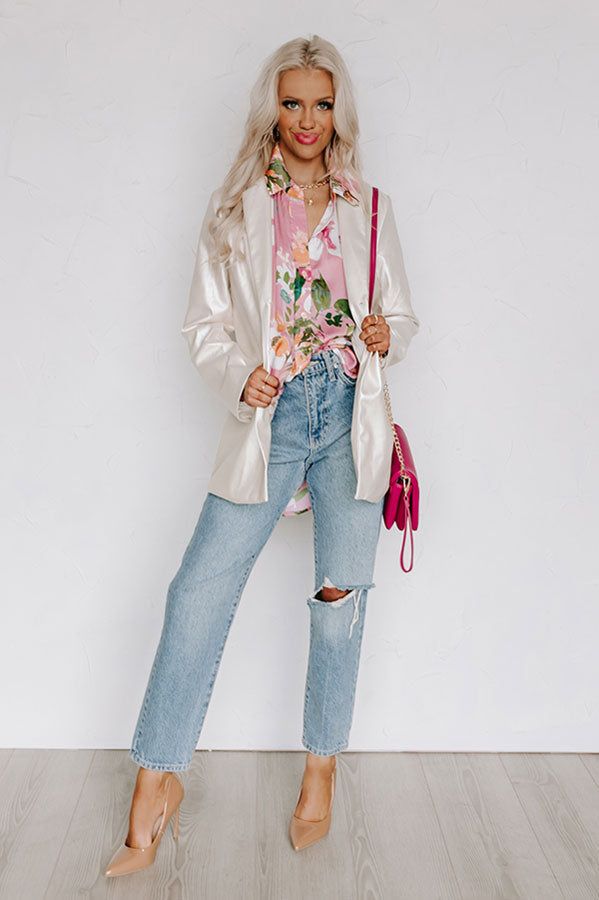 Mind On Malibu Button Up In Pink sold by Impressions product image thumbnail 5