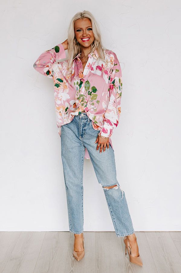 Mind On Malibu Button Up In Pink sold by Impressions product image thumbnail 2