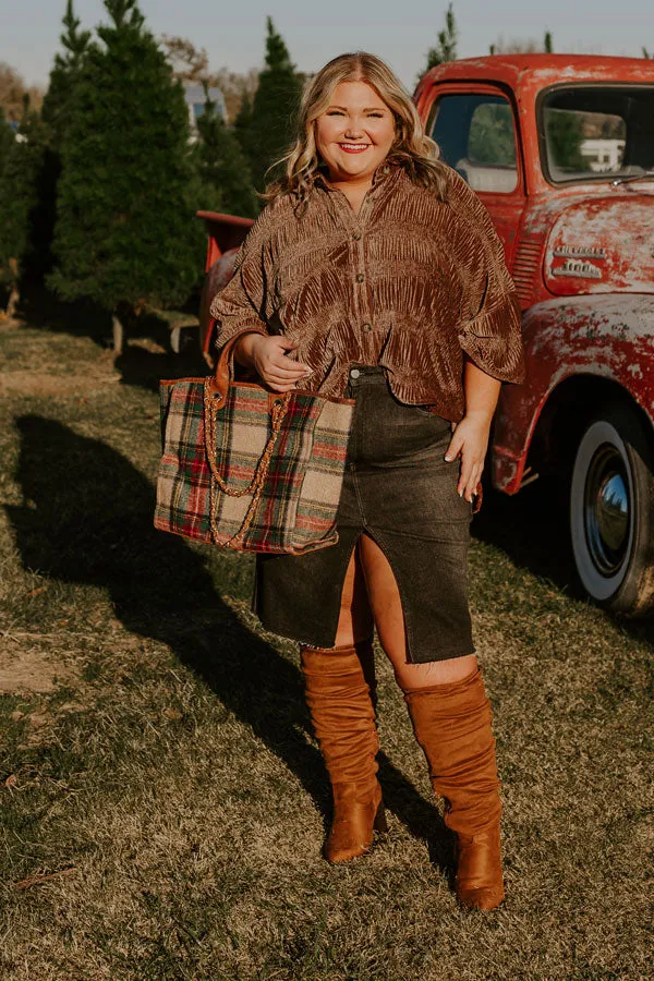 Roman Holiday Velvet Top In Brown Curves sold by Impressions product image thumbnail 4