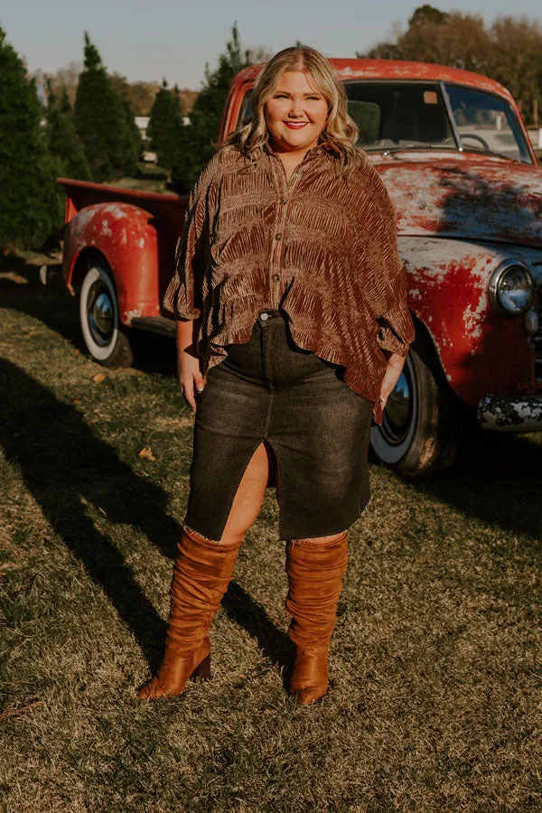 Roman Holiday Velvet Top In Brown Curves sold by Impressions product image thumbnail 2