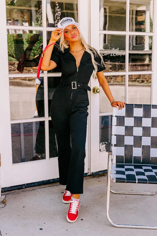 Major Charisma Denim Jumpsuit In Black sold by Impressions