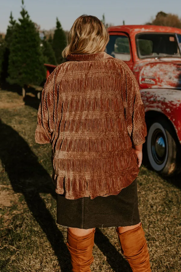 Roman Holiday Velvet Top In Brown Curves sold by Impressions product image thumbnail 3