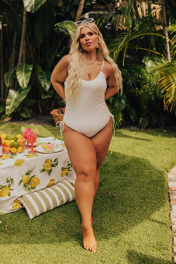 Ride The Tide One Piece Swimsuit in White Curves sold by Impressions