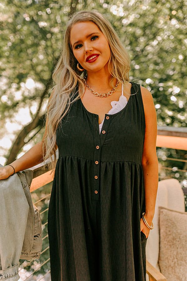 Fall Into Happiness Jumpsuit in Black Curves sold by Impressions product image thumbnail 5