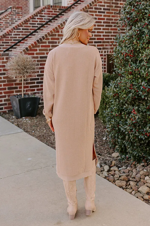 Fall Sentiments Waffle Knit Midi In Iced Latte sold by Impressions product image thumbnail 4