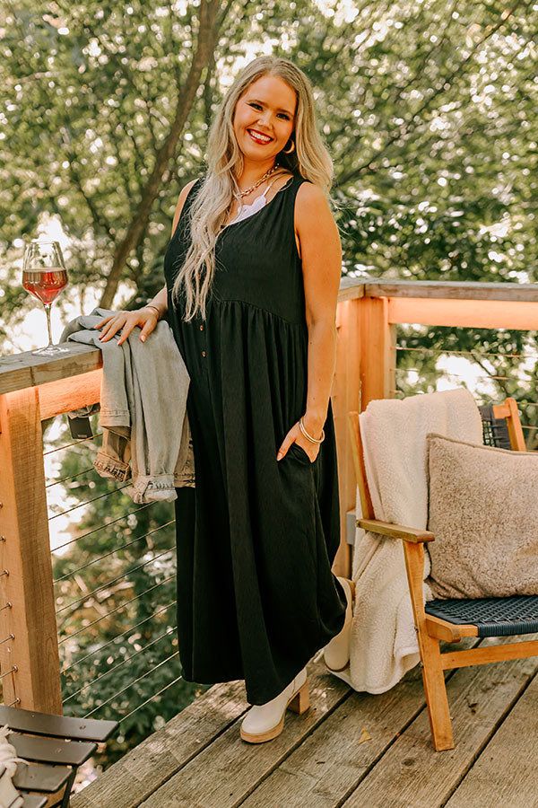 Fall Into Happiness Jumpsuit in Black Curves sold by Impressions product image thumbnail 2