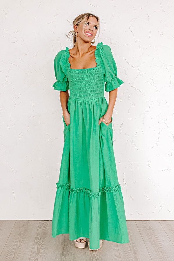 Sophisticated Stroll Smocked Maxi Dress sold by Impressions