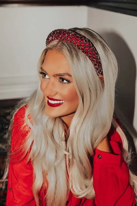 Let It Go Embellished Headband In Red sold by Impressions