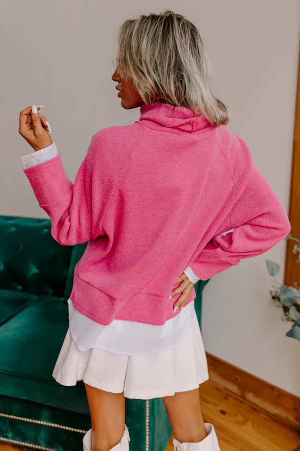 Leaf Lined Drive Sweater Top in Pink sold by Impressions product image thumbnail 4