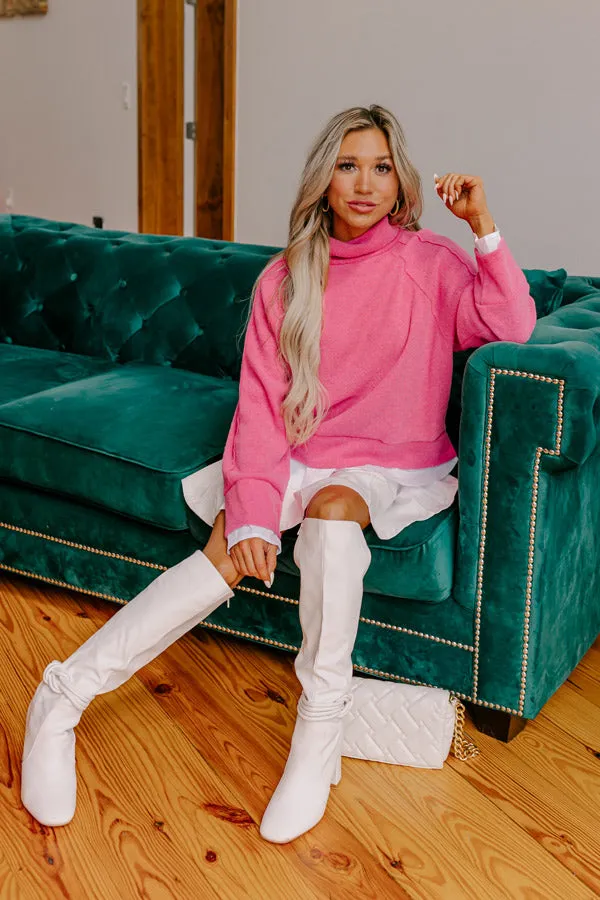 Leaf Lined Drive Sweater Top in Pink sold by Impressions product image thumbnail 5