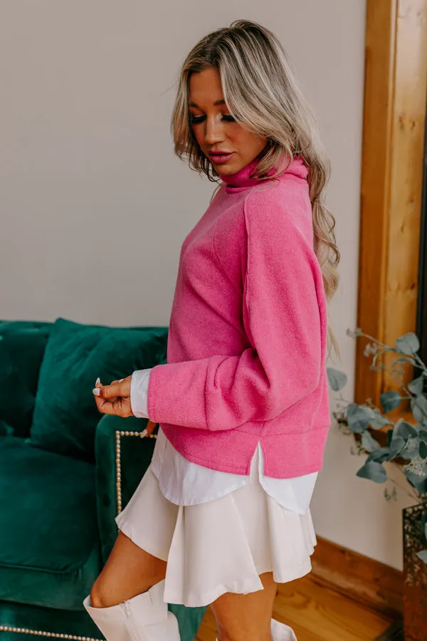 Leaf Lined Drive Sweater Top in Pink sold by Impressions product image thumbnail 3