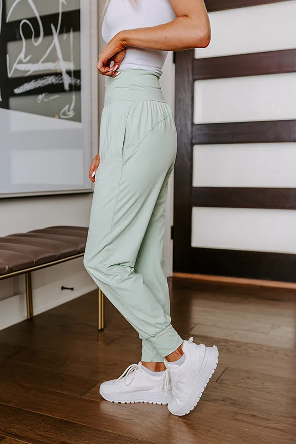 Coffee Run Cutie High Waist Butter Soft Joggers in Mint sold by Impressions product image thumbnail 4