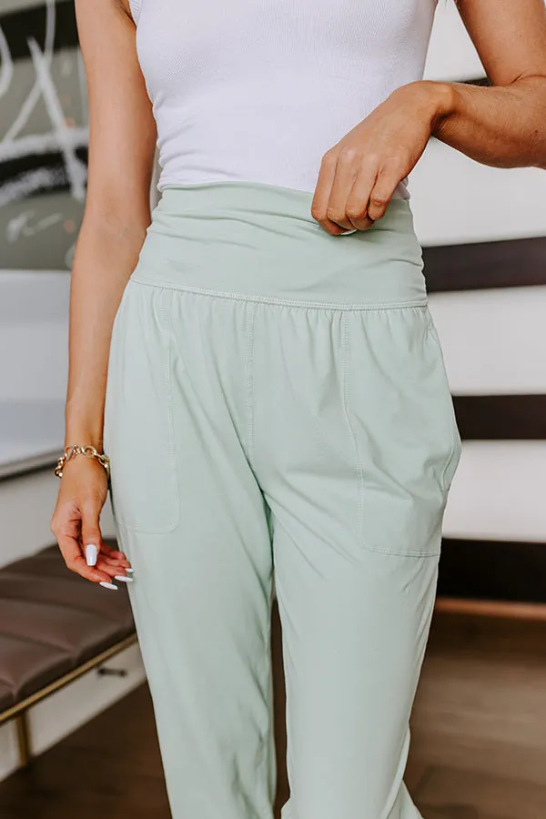 Coffee Run Cutie High Waist Butter Soft Joggers in Mint sold by Impressions product image thumbnail 5