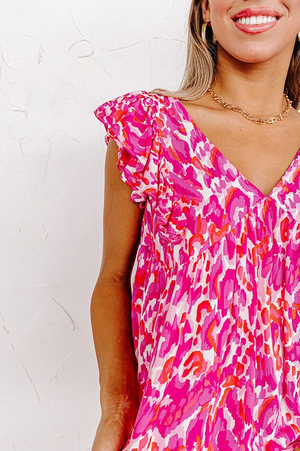 Perfectly Polished Babydoll Top In Fuchsia sold by Impressions product image thumbnail 3