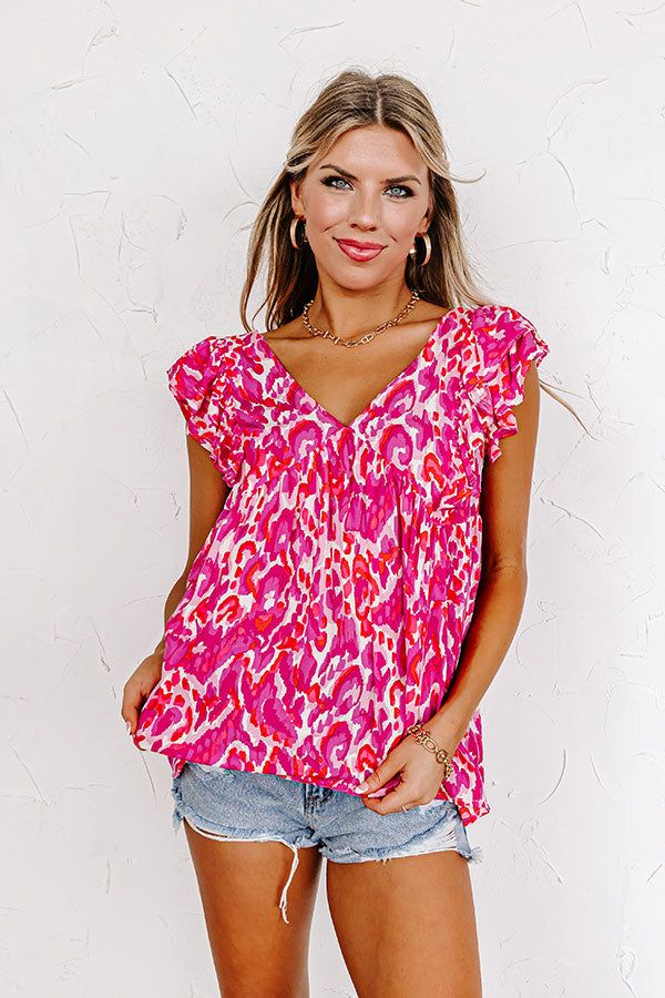 Perfectly Polished Babydoll Top In Fuchsia sold by Impressions product image thumbnail 2