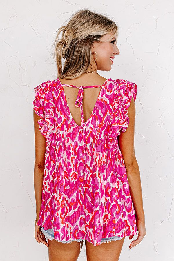 Perfectly Polished Babydoll Top In Fuchsia sold by Impressions product image thumbnail 4