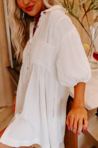 Plain As Day Mini Dress in Ivory sold by Impressions