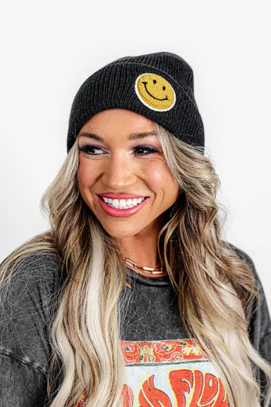 Friendly Smiles Knit Beanie in Black sold by Impressions