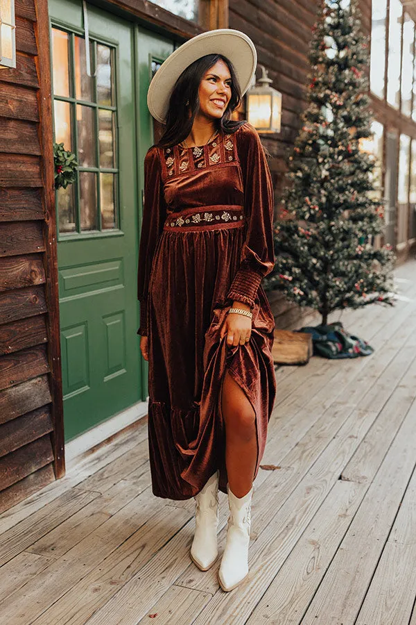 Autumn Date Night Velvet Embroidered Maxi sold by Impressions product image thumbnail 4