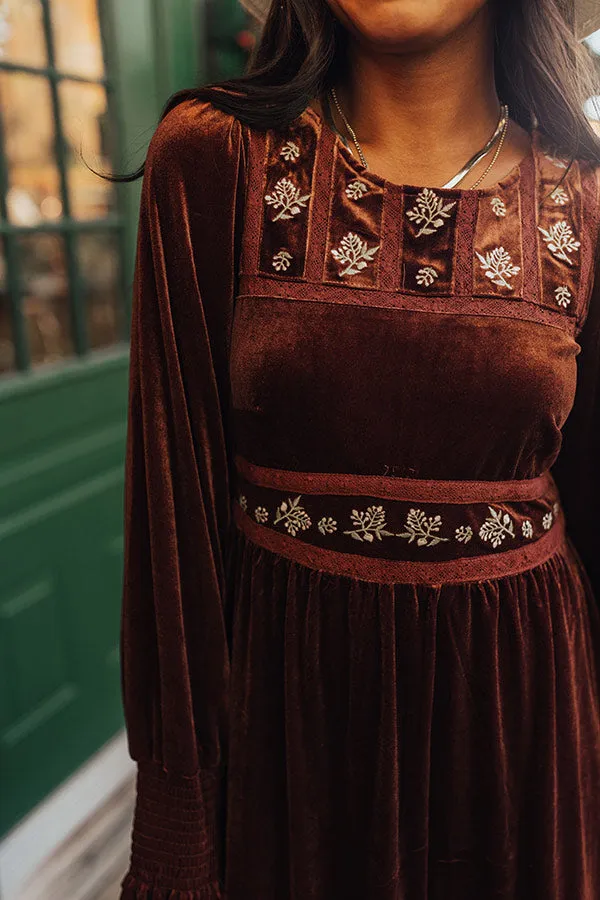 Autumn Date Night Velvet Embroidered Maxi sold by Impressions product image thumbnail 2