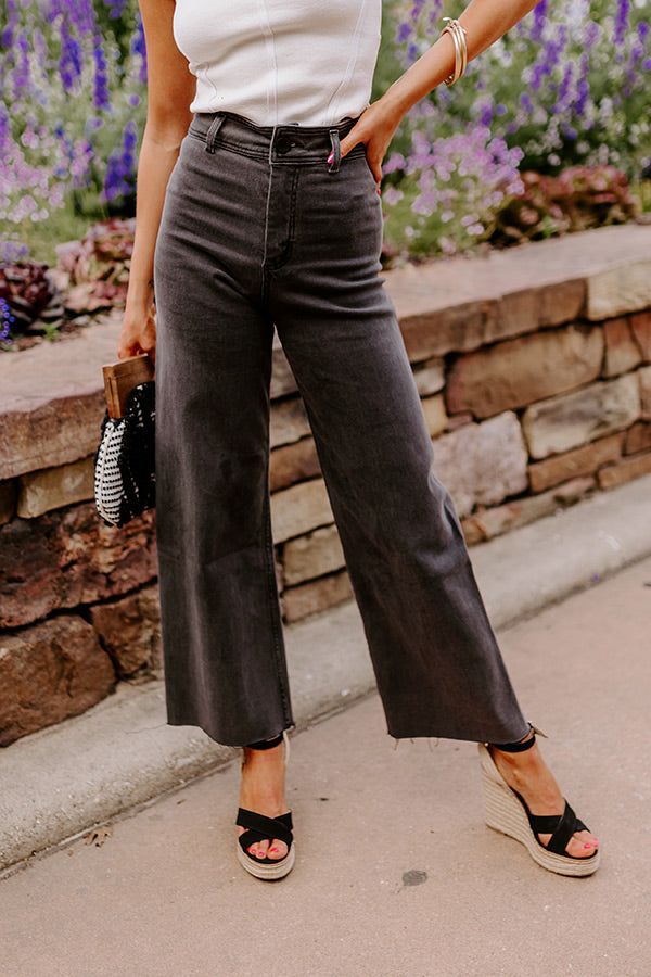 The Taron High Waist Wide Leg Pants in Vintage Black sold by Impressions product image thumbnail 5