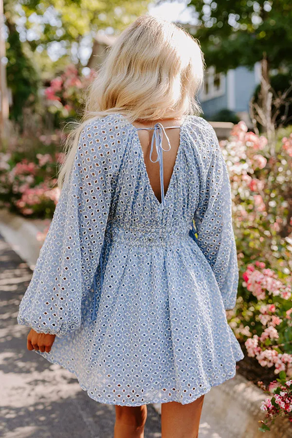 Romance In The Air Eyelet Mini Dress in Blue sold by Impressions product image thumbnail 2