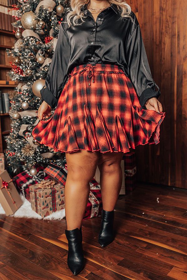 Small Town Holiday Skirt In Red Curves sold by Impressions product image thumbnail 2