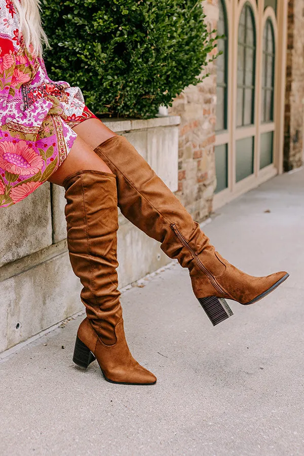 The Andrea Faux Suede Knee High Boot In Mocha sold by Impressions