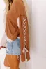 Crisp Fall Lace Up Shift Top sold by Impressions