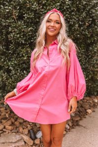 Preppy and Proud Tunic Dress In Pink sold by Impressions