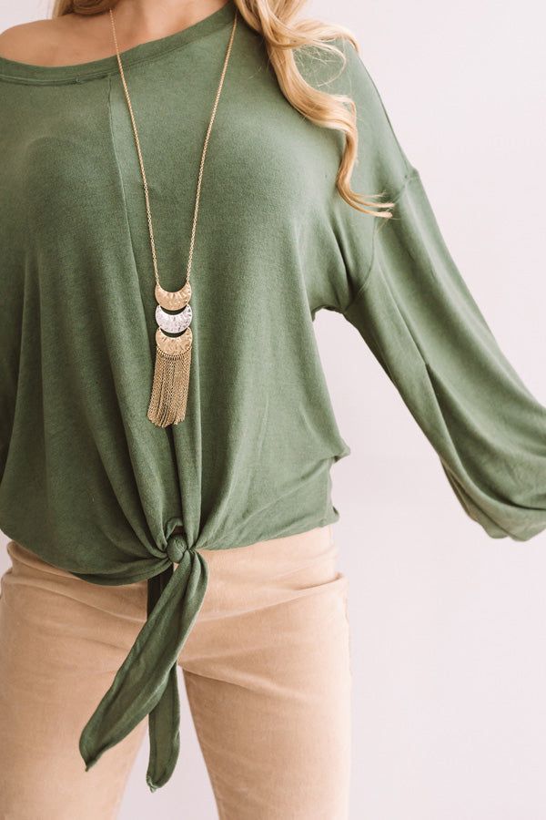 In Midtown Manhattan Shift Top In Olive sold by Impressions product image thumbnail 4