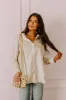 Elite Elegance Satin Button Up In Cream sold by Impressions