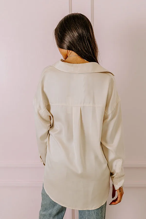 Elite Elegance Satin Button Up In Cream sold by Impressions product image thumbnail 2
