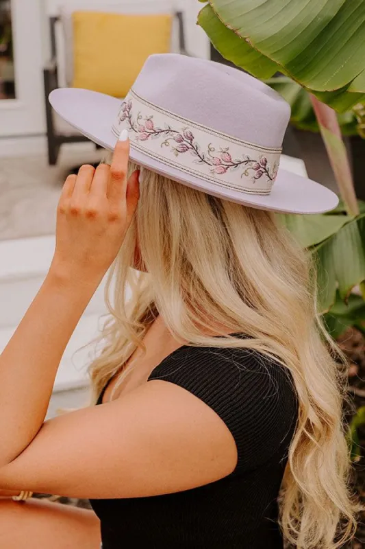 Pure Delight Wool Fedora in Lavender sold by Impressions