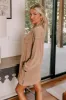 Trailside Mimosas Mineral Wash Mini Dress in Camel sold by Impressions