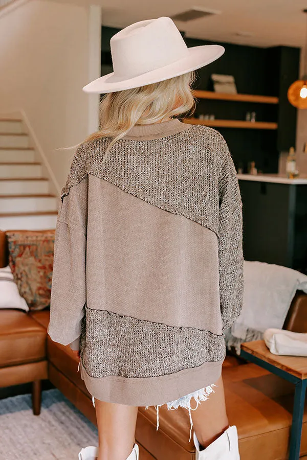 Cabin In The Mountains Oversized Knit Sweater in Dark Taupe sold by Impressions product image thumbnail 4