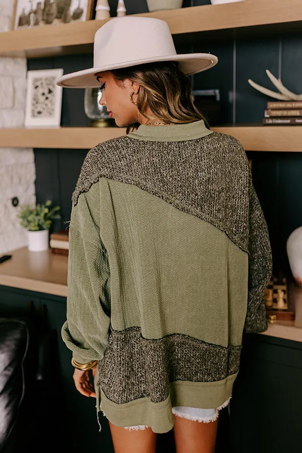 Cabin In The Mountains Oversized Knit Sweater in Olive sold by Impressions product image thumbnail 3