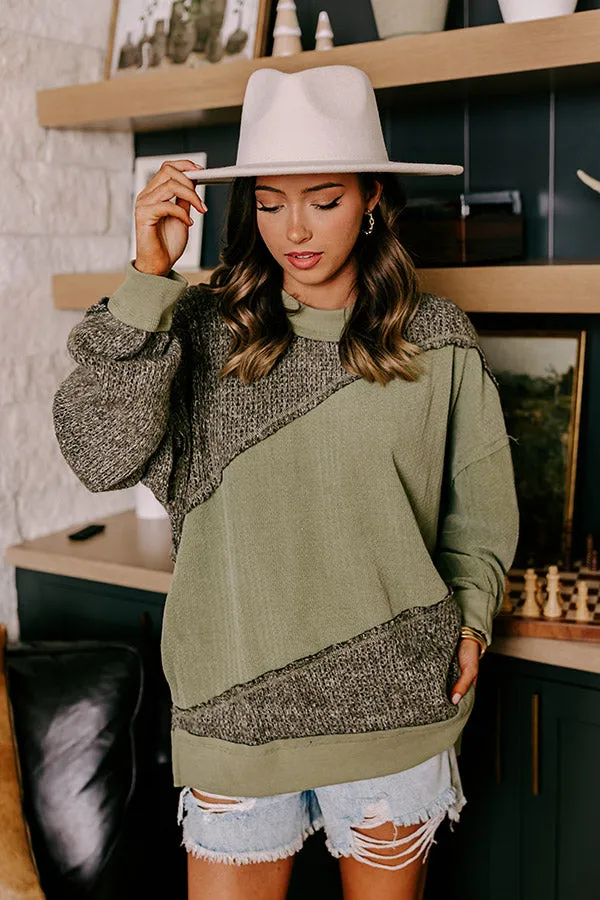 Cabin In The Mountains Oversized Knit Sweater in Olive sold by Impressions product image thumbnail 2