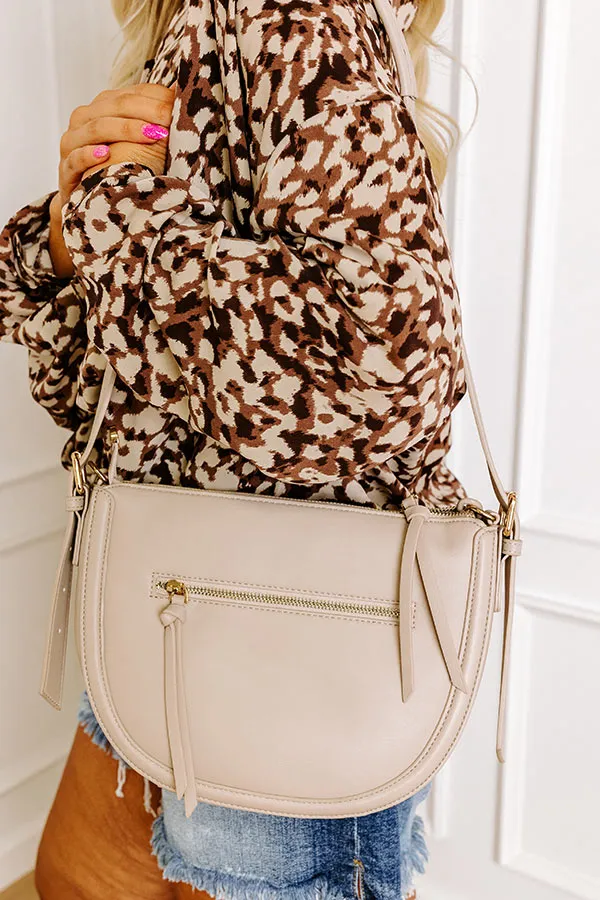 Uptown Allure Faux Leather Crossbody In Oatmeal sold by Impressions product image thumbnail 4