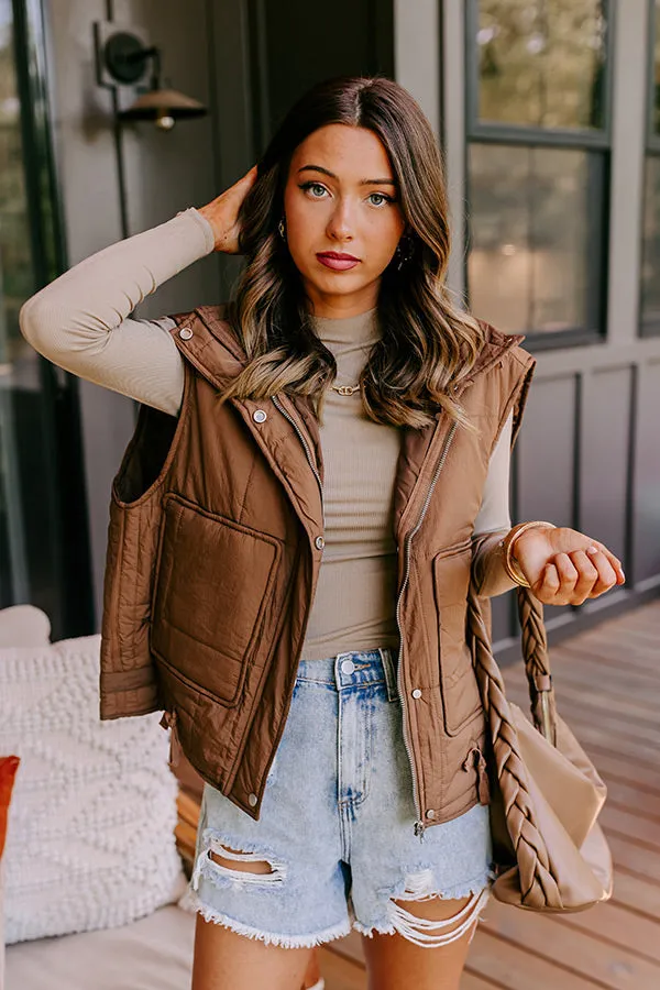 Scenic Hike Quilted Vest in Chocolate sold by Impressions