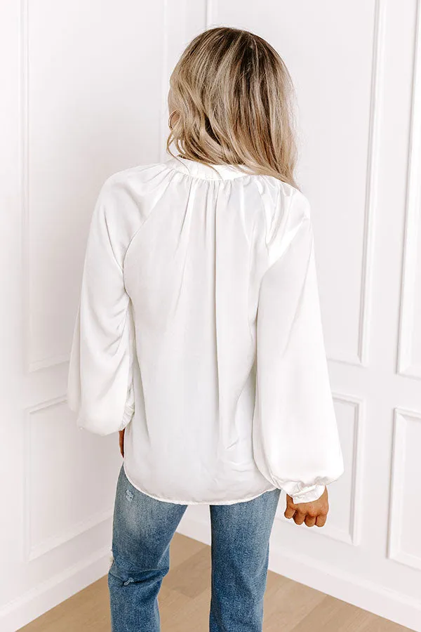 Manhattan Chic Ruffle Top in Ivory sold by Impressions product image thumbnail 4