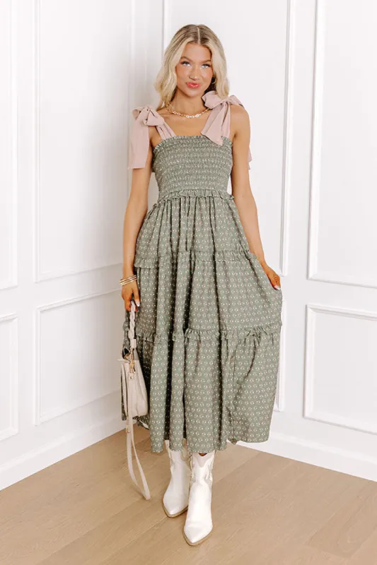 Meet Me Under The Willow Tree Smocked Midi sold by Impressions