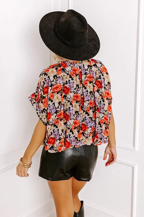 Florals Forward Chiffon Top in Black sold by Impressions product image thumbnail 5