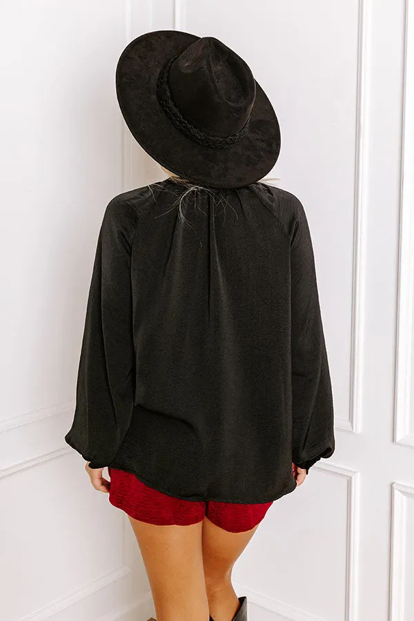 Manhattan Chic Ruffle Top in Black sold by Impressions product image thumbnail 4