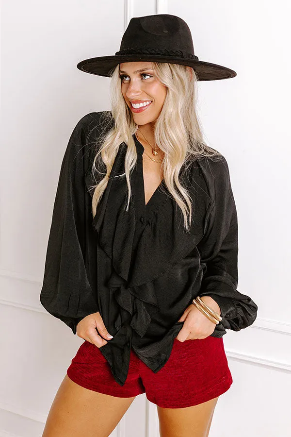 Manhattan Chic Ruffle Top in Black sold by Impressions product image thumbnail 2